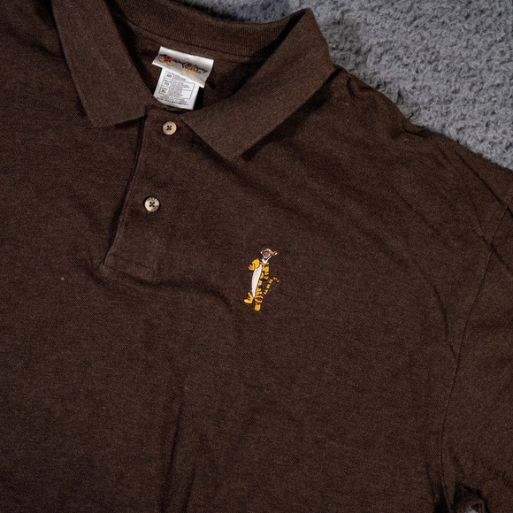 Vintage Walt Disney World Shirt Polo XL Brown Tiger Short Sleeve - Picture 7 of 8